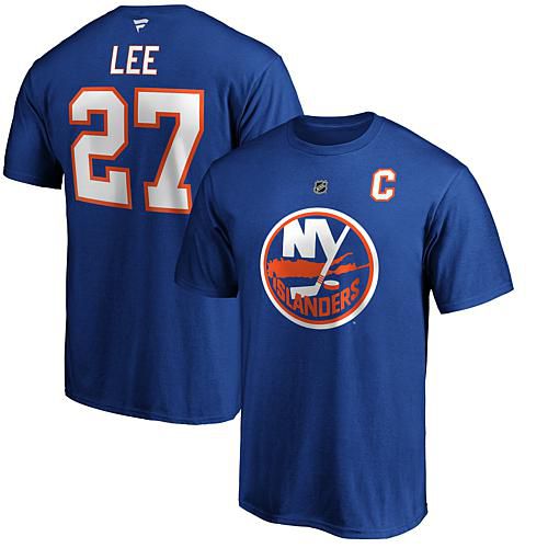 Men's Fanatics Anders Lee Royal New York Islanders Authentic Stack Name & Number T-Shirt