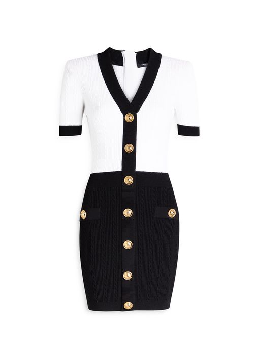 Colour-block Stretch-knit Mini Dress