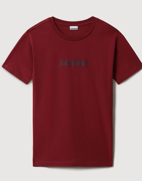 Box t-shirt in burgundy-Red
