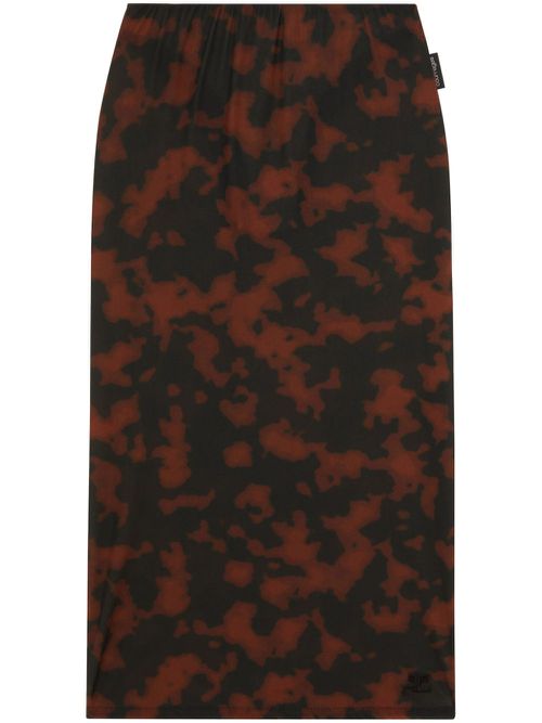 Tortoiseshell-effect tube skirt - Black