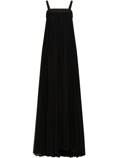 Split-detailed tulle dress - Black