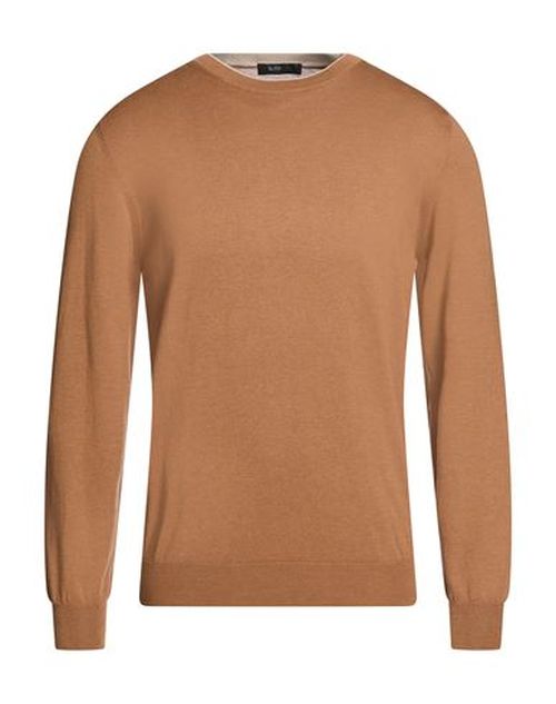 Man Sweater Camel Size 36 Silk, Cotton