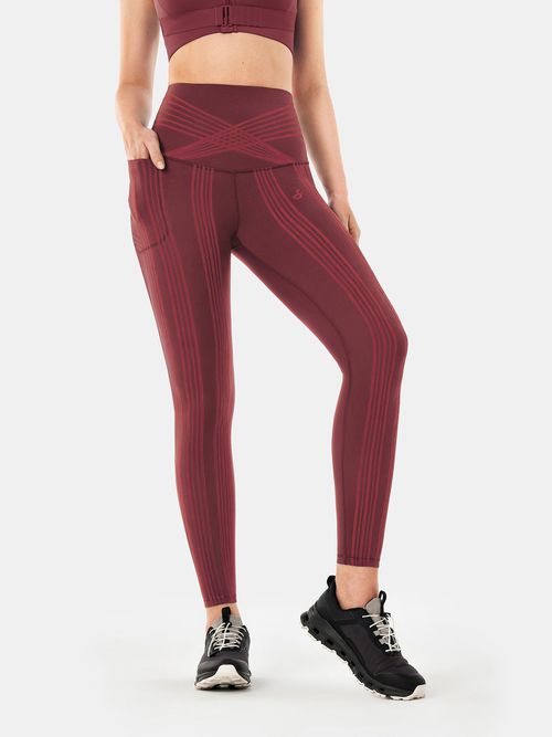 PowerBand Resistance High Intensity Leggings Reversible Wear - Burgundy