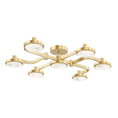 Aged Brass LED Chandelier from the Meander Collection