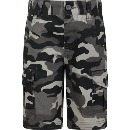 Mountain Warehouse Kids Unisex 'Camo' Cargo Shorts Cotton Multiple Pockets Comfy Casual Bottoms Black - 13Y