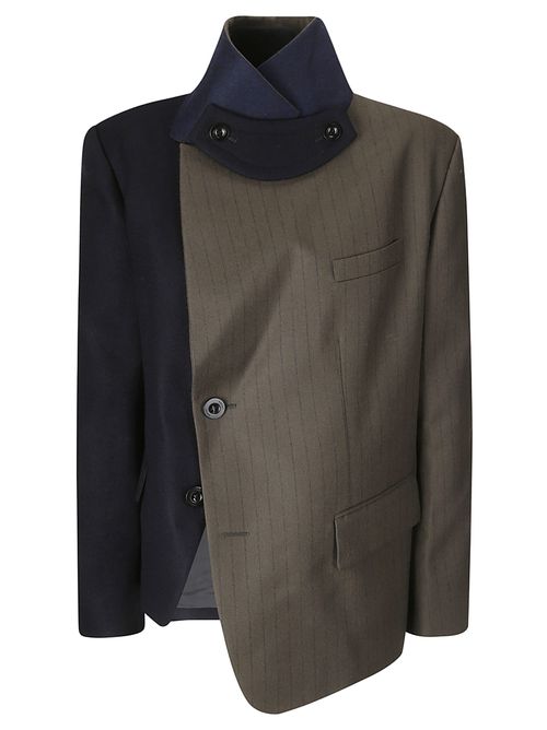 Chalk Stripe X Wool Melton Jacket