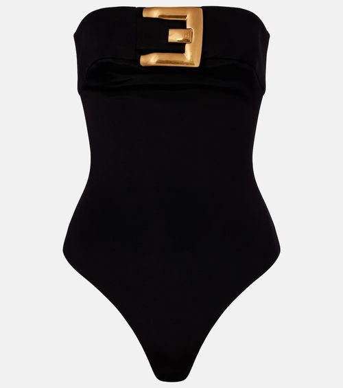 Strapless crêpe bodysuit