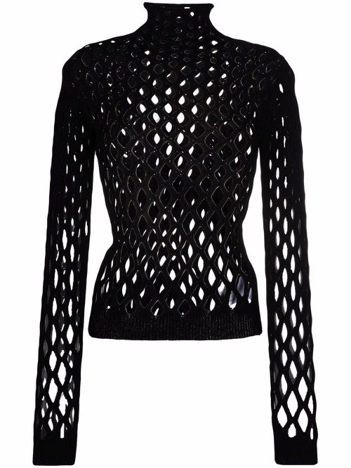 Valentino Garavani net knitted top - Black