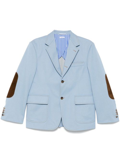 Elbow patches denim blazer - Blue