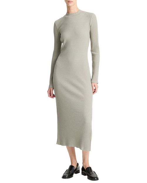 Rib High Crew Neck Dress