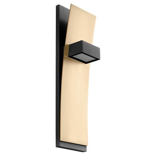 Black W Aged Brass LED Wall Sconce from the Dario Collection
