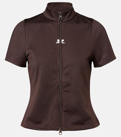 Courrèges Interlock jersey zip-up top