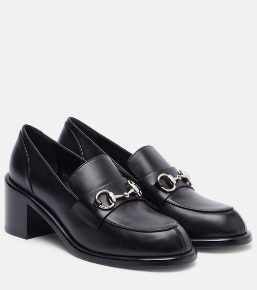 Horsebit leather loafer pumps