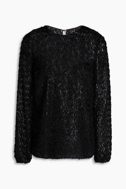 Fil coupé gauze blouse - Black - IT 40