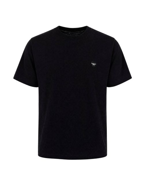 Heart Appliqué Organic Cotton T-Shirt — Black