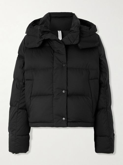 Wunder Puff Hooded Quilted Recycled-softmatte™ Down Jacket - Black