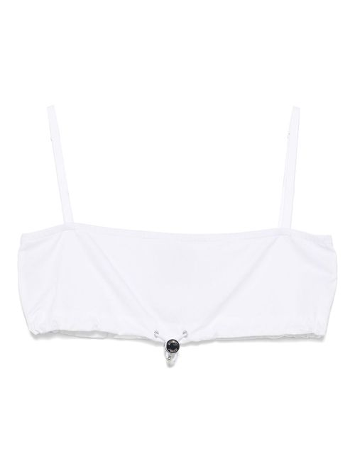 MOSCHINO JEANS poplin cropped top - White