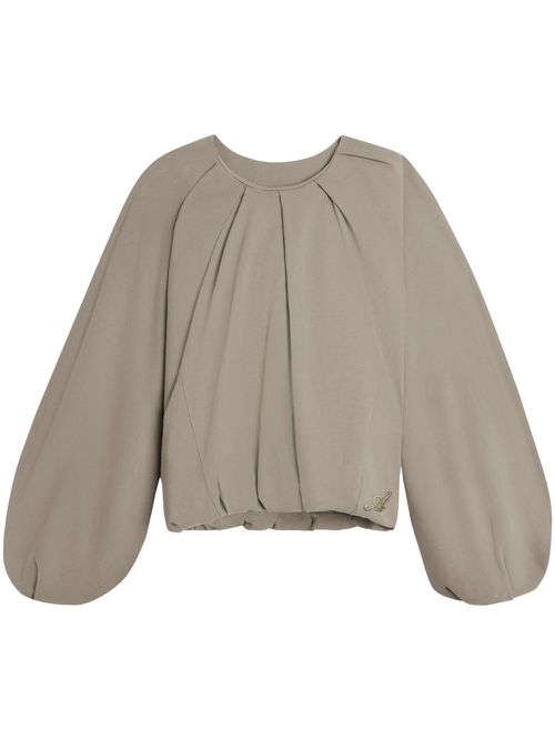 Sade gathered cotton top - Grey