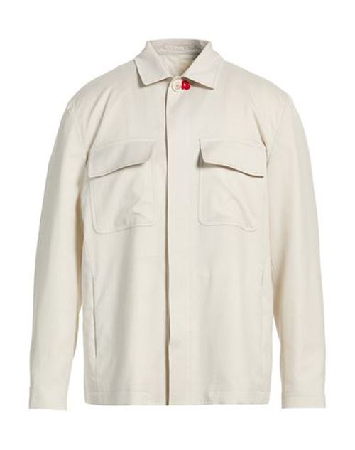 Man Shirt Light grey Size L Virgin Wool, Silk, Linen