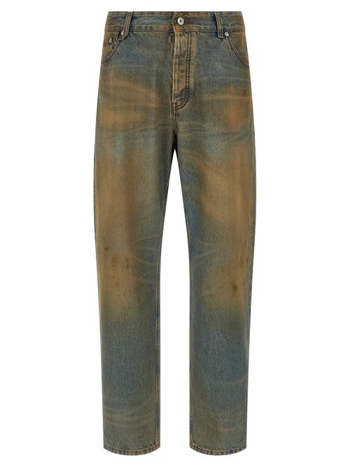 Vintage-Wash Denim Jeans — Blue