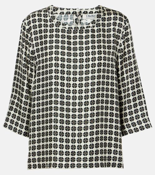 Ribes checked silk top