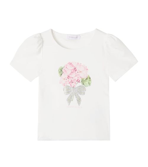 Floral cotton-blend jersey T-shirt