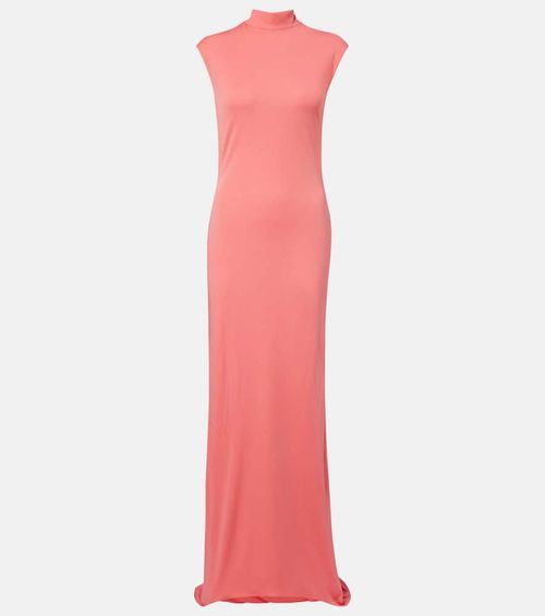 Asymmetric crêpe jersey gown