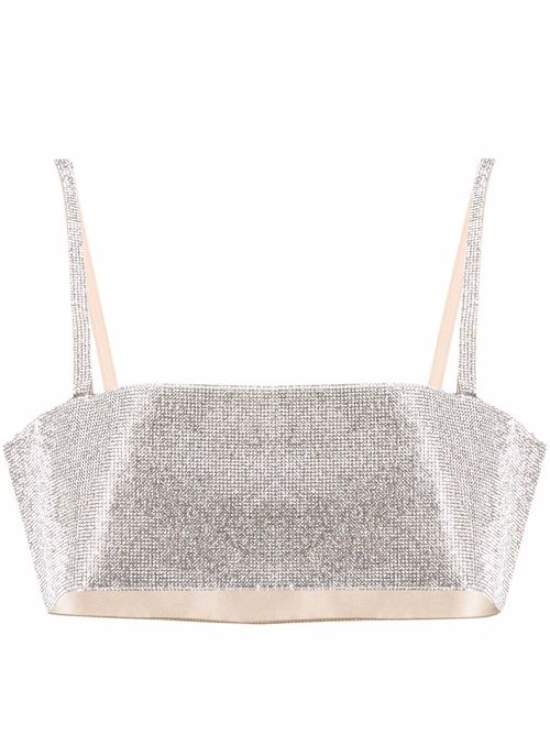 Charlotte crystal crop top - Neutrals