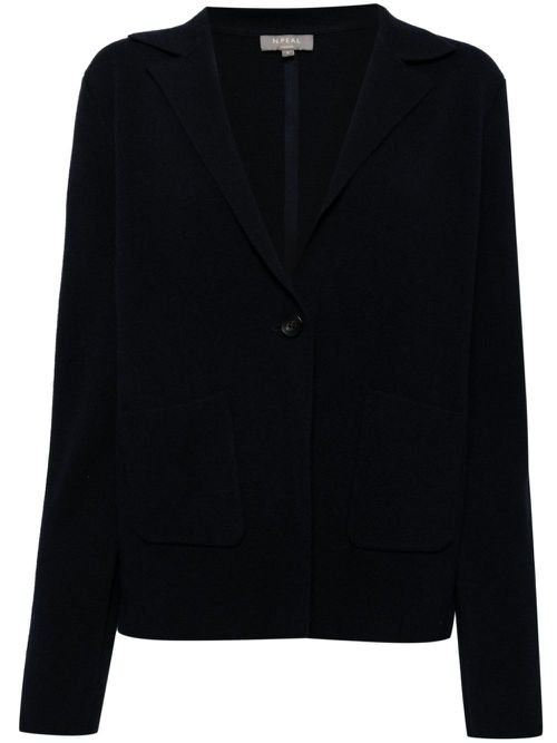 Single breasted cashmere blazer - Blue