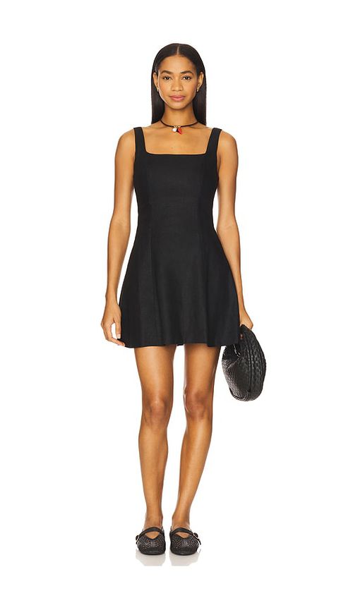FAITHFULL THE BRAND Felice Mini Dress in Black. -  XL also in L