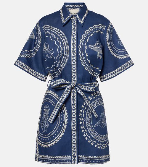 Alémais Oceane linen minidress