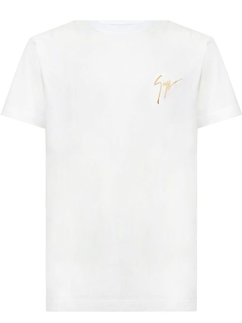 Signature-print cotton T-shirt - White