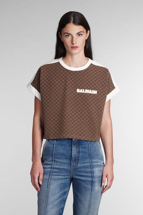 T-Shirt In Brown Cotton
