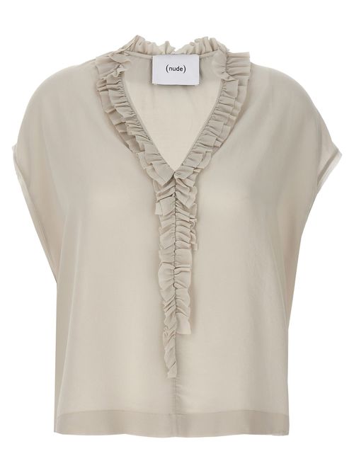 () Ruffled Silk Blouse