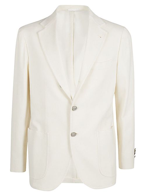 White Single-breasted Wool Blazer