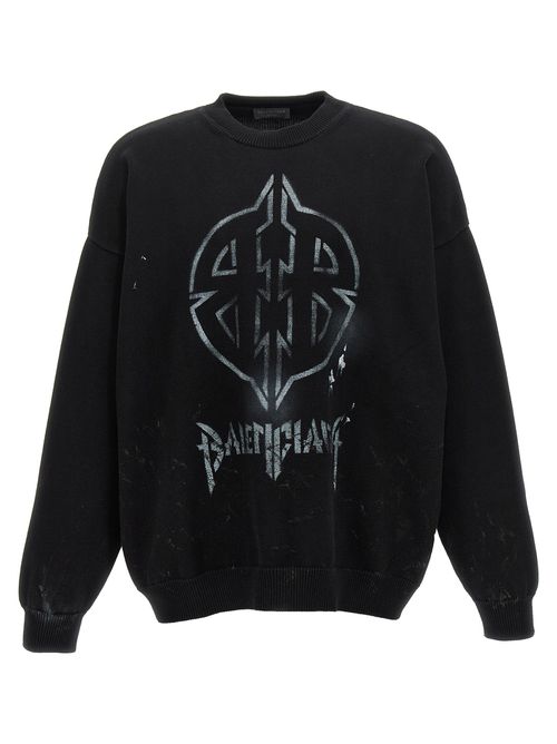 -Logo Sweater Maglioni Bianco/Nero-Uomo