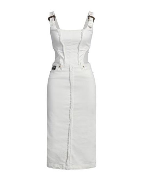 Versace Jeans Couture Woman Midi dress White Size 4 Cotton, Elastane, Polyamide
