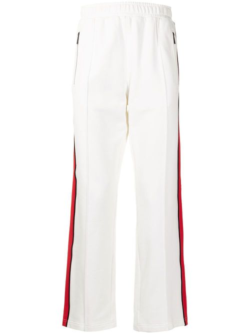 Side stripe-detail track pants - White