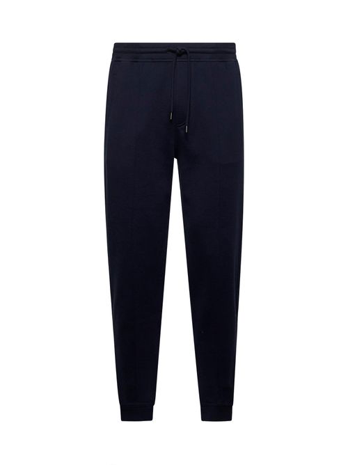 Fleece Cotton Blend Joggers — Blue