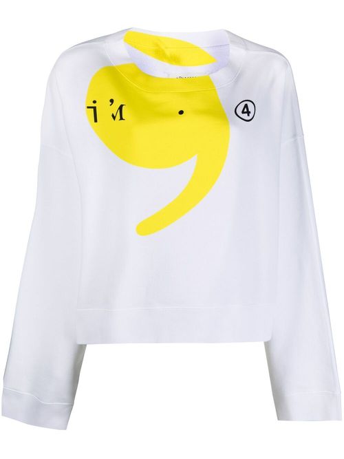 Apostrophe logo-print sweatshirt - White
