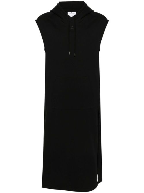Sleeveless hooded maxi dress - Black