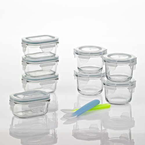 18-Piece Baby Food Glass Container Set