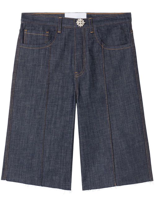 X Lutz Huelle Formal knee-length denim shorts - Blue