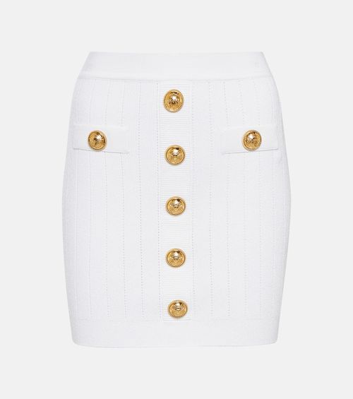 High-rise knit miniskirt