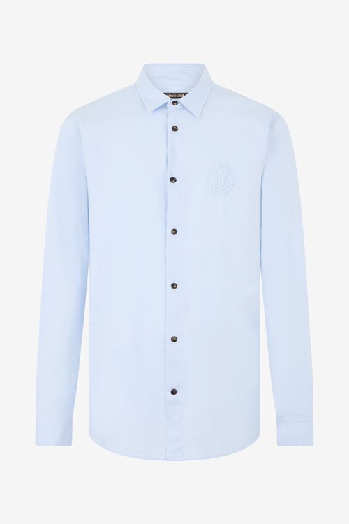 Light Blue Shirt With Monogram Rc Embroidery