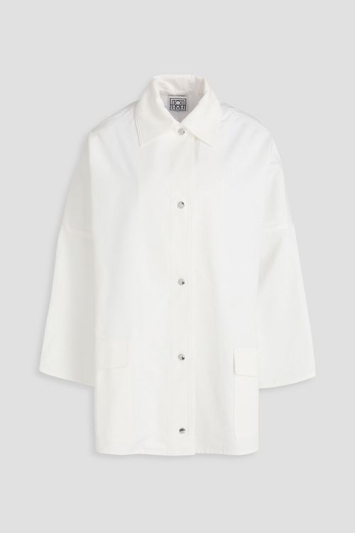 Oversized cotton-twill shirt jacket - White - XXS