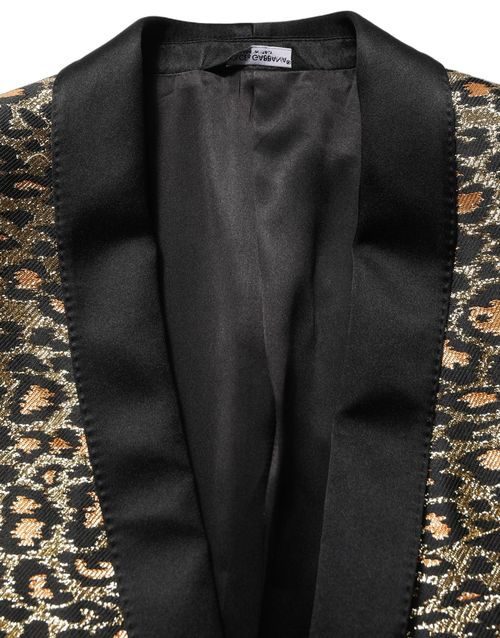 Gold Leopard Jacquard Blazer — Black