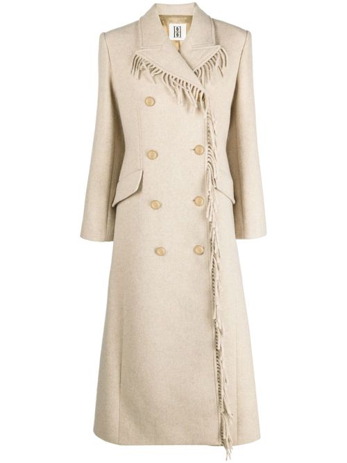 Gardeniia fringed long coat - Brown