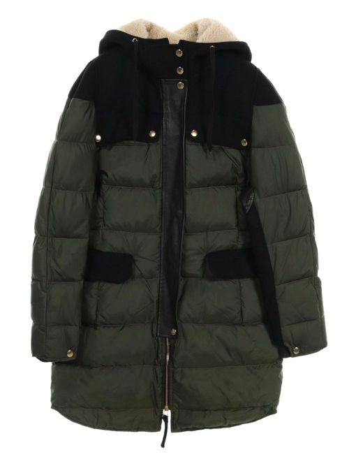 2000s quilted down coat - Green