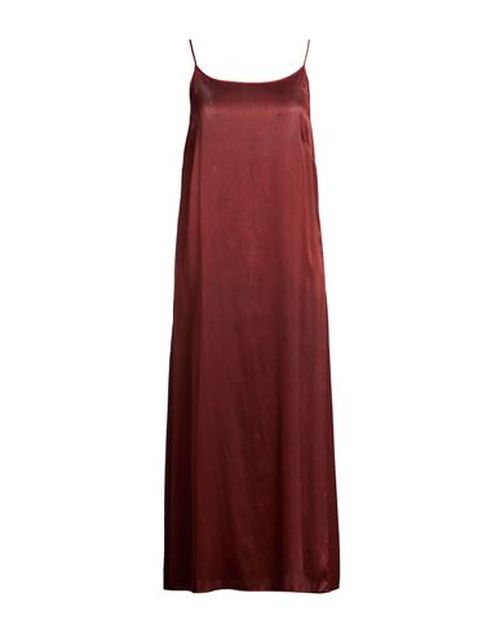 Woman Maxi dress Rust Size S Silk, Elastane